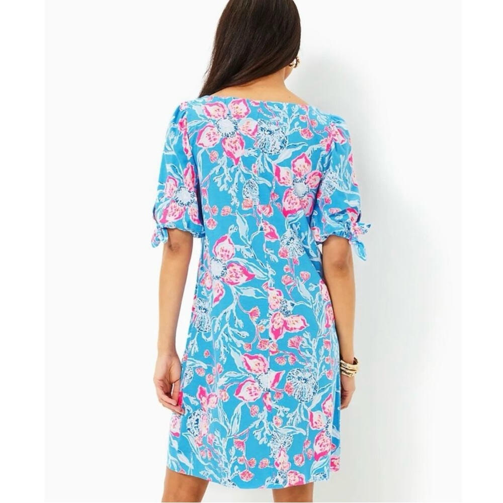 Lilly Pulitzer Easley Short Sleeve Dress Multi Bahamian Rhapsody Large NWT - Picture 2 of 16
